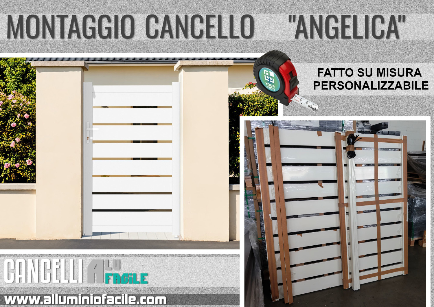 montaggio cancello alluminio su misura